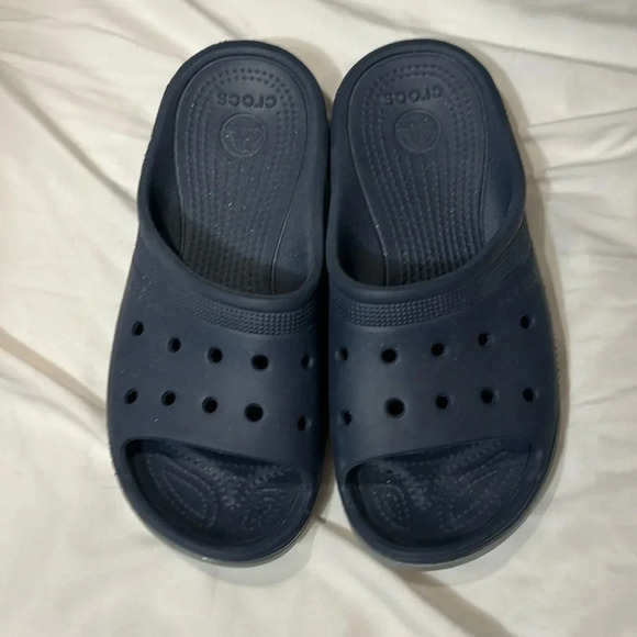 Crocs Slide Slip-on Sandals Navy men’s 7/women’s 9 - Picture 1 of 9